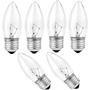 60W متوهج طوربيد طرف ثريا المصابيح الإضاءة -مصابيح إضاءة من أصل 60 واط ، 6 حزمة ، قابلة للذوبان ، قاعدة E26 ، مثالية للثورة ، عشاق السقف والمزيد in Kuwait