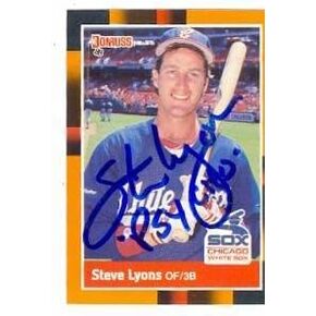 Steve Lyons autographed baseball card (Chicago Sox) 1988 Donruss Opening Day #291inscribed Psycho - Autographed Baseball Cards in Kuwait