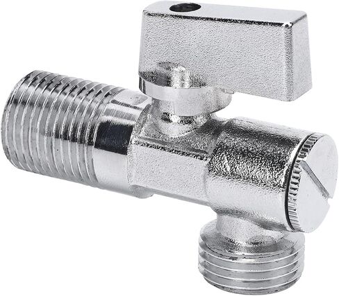 Generic 1/4 Quarter Turn Brass Angle Stop Valve, Water Shut Off Brass Angle Stop Valve Safe Single Control Ergonomic G1/2in Male Inlet Outlet for Toilet in Saudi Arabia