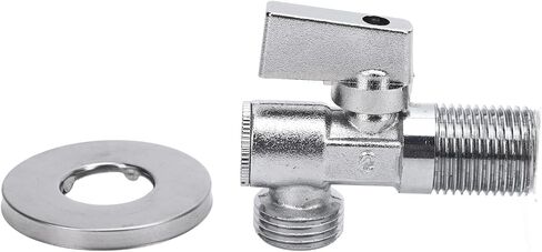 Generic 1/4 Quarter Turn Brass Angle Stop Valve, Water Shut Off Brass Angle Stop Valve Safe Single Control Ergonomic G1/2in Male Inlet Outlet for Toilet in Saudi Arabia