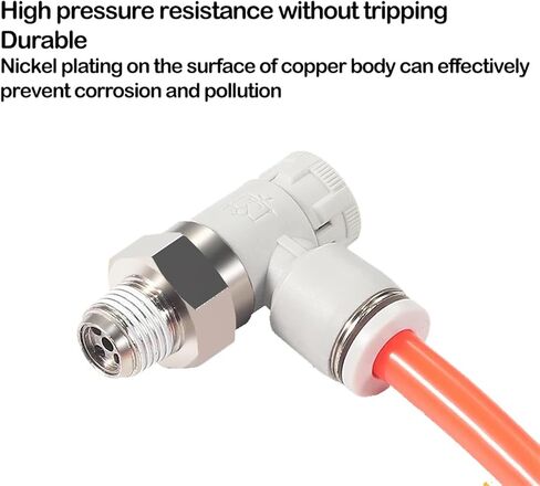 Pneumatic Connector Cylinder Throttle Valve Push Lock Connector PTL4-01A-M/6-01A Pneumatic Speed Control Valve 1Pcs(PTL6-01A) in Saudi Arabia