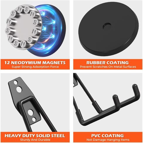 Extra Large Heavy Duty Magnetic Hooks for Hanging Garage Tools, 3.5in Ndfeb Strong Magnet Hook Heavy Duty, Super Big Magnetic Storage Utility Hook, Magnetic Hanger Holder Wall Mounted, 2 Pack in Kuwait