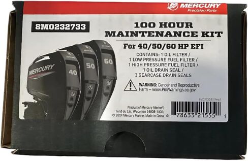 Mercury Marine 100 Hour Maintenance Kit, 40/50/60 HP EFI Outboard Engines, Oil and Fuel Filters in Saudi Arabia