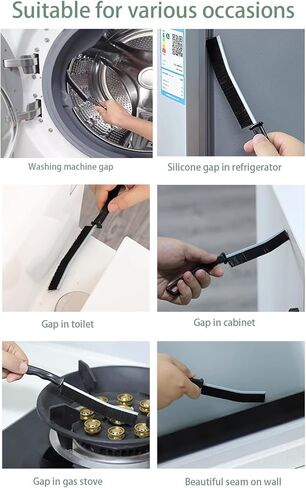 Window Track Cleaning Brush with Hidden Scraper for Sliding Door and Window Tracks, Shutters, Kitchen Sink Cleaning in Kuwait