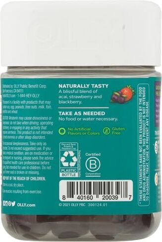 OLLY Muscle Recovery Sleep Gummies, Sleep and Sore Muscle Support, 3mg Melatonin, Tart Cherry, Vitamin D, Berry Flavor - 40 Count in Saudi Arabia