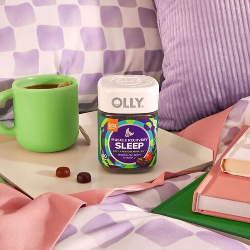 OLLY Muscle Recovery Sleep Gummies, Sleep and Sore Muscle Support, 3mg Melatonin, Tart Cherry, Vitamin D, Berry Flavor - 40 Count in Saudi Arabia