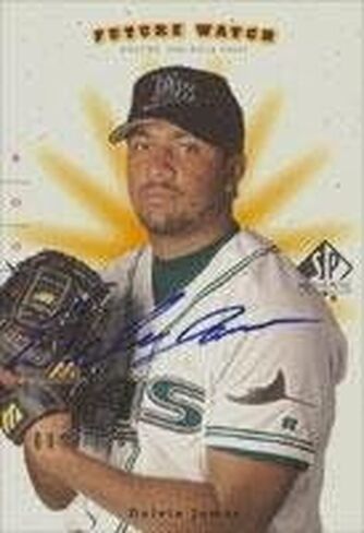 Delvin James Tampa Bay Devil Rays 2001 Upper Deck SP بطاقة موقعة أصيلة. يأتي هذا العنصر مع شهادة أصالة من رياضة السيارات. موقعة - MLB بطاقات البيسبول موقعة in Saudi Arabia