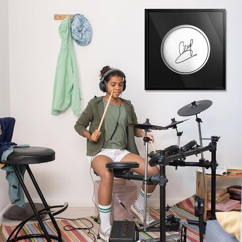 Drum Head Display Frame Wall Mount Wooden Drum Head Display Case Cabinet W/98% UV Acrylic Door Lockable Rack Storage Shadow Box for Collection Musician Collector Memorabilia(14" Drumhead) in Saudi Arabia