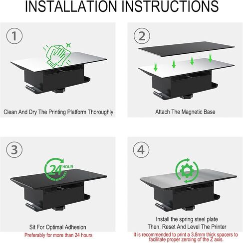 Resin 3D Printer Build Plate for Elegoo Mars 2 Pro / Mars 2 / Mars 4 DLP ، Nova 3D Pene 4 ، 2pcs spring Steel Sheet Feathible and 1pcs base magnetic form in Kuwait