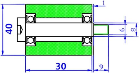 Power Transmission Products PU 698 Bearing 8x40x30mm Rubber-Coated Bearing Wheel for Currency Count Machine Wear-Resistant Guide Wheel Ball Bearings(10Pcs) in Saudi Arabia