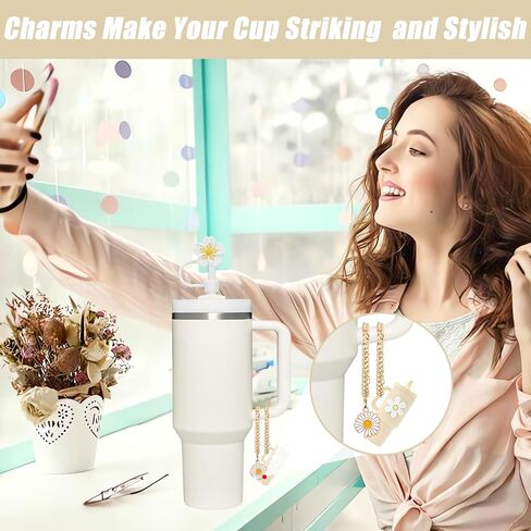 تشمل إكسسوارات الكأس لـ Stanley 30/40 أوقية ، أغطية قش 0.4 بوصة ، مجموعة سدادة مقاومة للانسكاب من 3 ، سحر لطيف ، سحر زهرة واحد ، حذاء سيليكون واحد لـ Stanley 40 و 30 OZ Tumbler (Cream 2) in Saudi Arabia