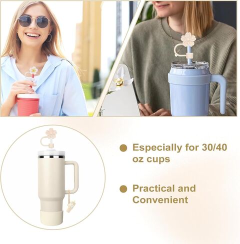 تشمل إكسسوارات الكأس لـ Stanley 30/40 أوقية ، أغطية قش 0.4 بوصة ، مجموعة سدادة مقاومة للانسكاب من 3 ، سحر لطيف ، سحر زهرة واحد ، حذاء سيليكون واحد لـ Stanley 40 و 30 OZ Tumbler (Cream 2) in Saudi Arabia
