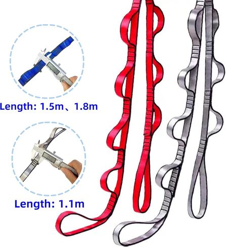 2pcs safety daisy chain, multi-ring adjustable nylon strap rope yoga pilates stretch band in Saudi Arabia
