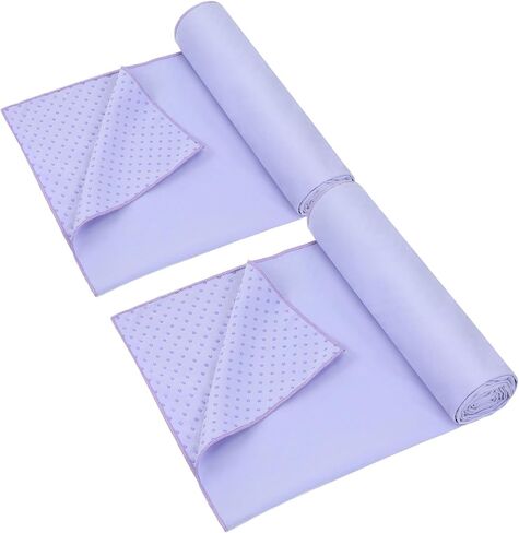 Peryiter 2Pack 72 × 24 '' حزمة منشفة اليوغا الساخنة مع نقطة قبضة ، مناشف حصيرة الألياف اللزجة غير المنزلق لليوغا الساخنة ، غطاء العرق الدقيق لعرق الألياف الدقيقة التمرين للياقة بيلاتيس تمرين (أرجوانية خفيفة) in Kuwait