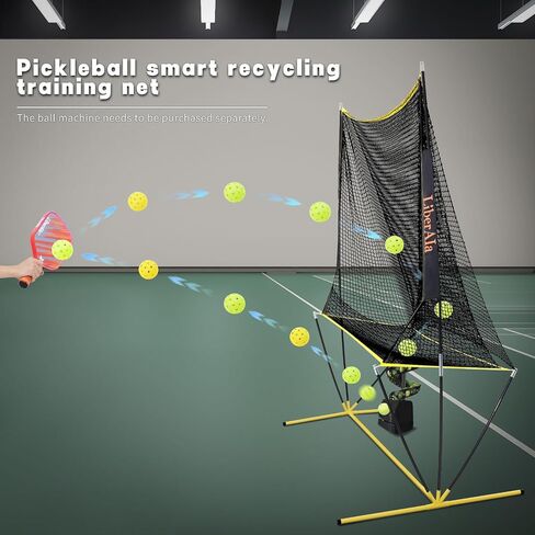 Portable Pickleball Net & Ball Collector ，Smart Recycling Net for Pickle Ball, Tennis, Baseball Practice Equipment ，Collapsible Pickleball Trainer for Indoor/Outdoor in Saudi Arabia