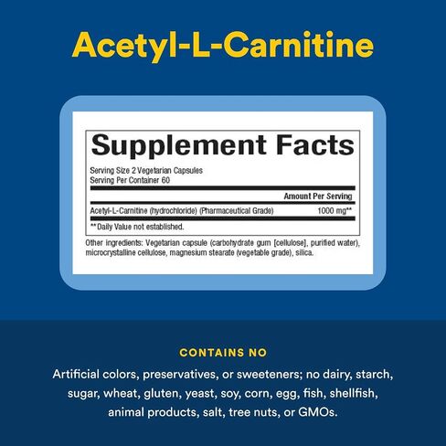 Natural Factors, Acetyl L-Carnitine 500 mg, Promotes a Healthy Memory, Concentration and Brain Function, 120 capsules (60 servings) in Saudi Arabia