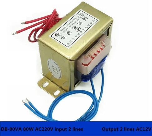 Power transformador 80W Coil Transformer EI76 DB-80VA 220V 380V to AC Single/Double 6V 9V 12V 18V 24V 30V 36V 110V trafo(220V Single,AC110V) in Saudi Arabia