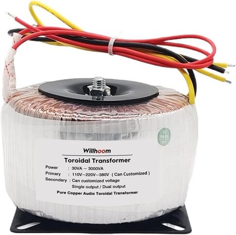 50W Toridal Transformer Dual Output 3Wires 9V-0-9V/12V-0-12V/24V-0-24V Amplifier Amber Amplifier INPUT 220V 110V RING (الإدخال 220V ، 6V-0-6V) in Kuwait