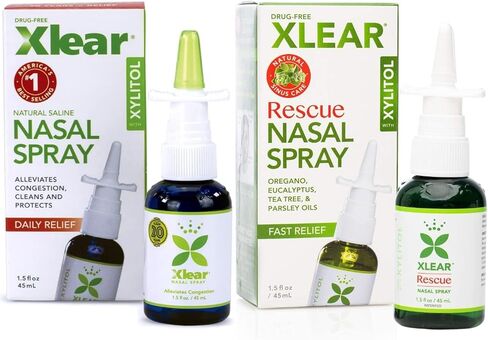 XLEAR Nasal Spray (Pack of 2) with Xylitol, Saline, Purified Water and Grapefruit Seed Extract, for Optimal Health to Cleanse Sinuses and Nasal Passages, Use as Often as Needed, 1.5 fl. oz. in Saudi Arabia