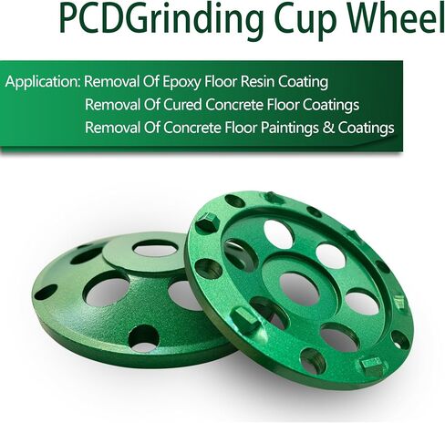 4.5 بوصة عدوانية PCD Cup Wheel Discs 6pcs PCD مقاطع لإزالة الطبقات الإيبوكسي/الطلاء الغراء/سطح الإسفلت/فينيل/اللوحات/المواد اللاصقة in Kuwait