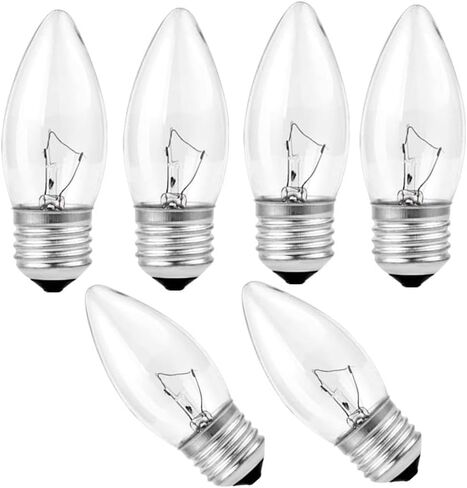 60W متوهج طوربيد طرف ثريا المصابيح الإضاءة -مصابيح إضاءة من أصل 60 واط ، 6 حزمة ، قابلة للذوبان ، قاعدة E26 ، مثالية للثورة ، عشاق السقف والمزيد in Kuwait