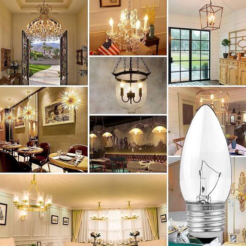 60W متوهج طوربيد طرف ثريا المصابيح الإضاءة -مصابيح إضاءة من أصل 60 واط ، 6 حزمة ، قابلة للذوبان ، قاعدة E26 ، مثالية للثورة ، عشاق السقف والمزيد in Kuwait