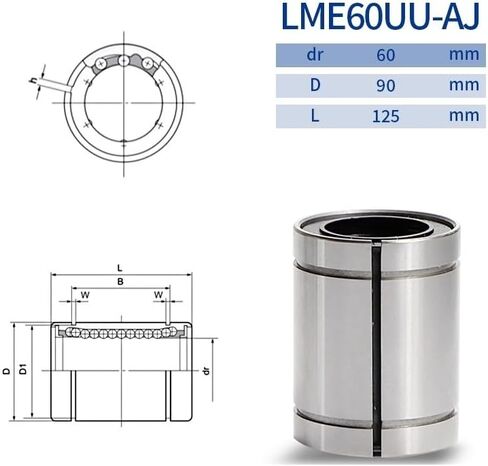 1PC Motion Linear Bearings LME8UU/25/5/30/40/20/60/80/16/50/10UU/12UU-AJ Open Cylindrical Sleeve Bearing(LME8UU-AJ 8x16x25mm) in Saudi Arabia