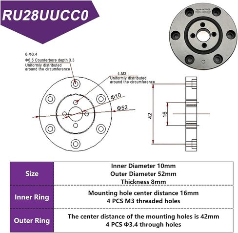 Cross Roller Bearings Rings RU28 RU42 RU66 RU85 P4/P5(RU66,Accuracy P5) in Kuwait