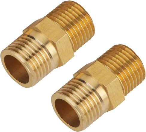 Generic 20 Pieces External Thread Brass Pipe Hex Nipple Fitting Nipple Air Pipe Water Fuel Household in Saudi Arabia