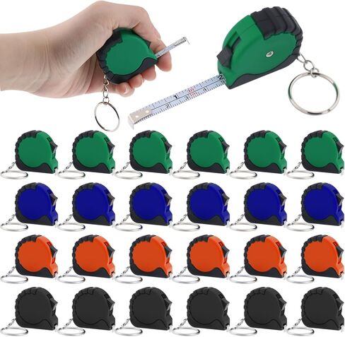 24 Pieces Mini Tape Measure Keychains 3 ft Small Retractable Measuring Tape with Lock Pocket Portable Measurement Tape Bulk for Construction Party Favors Birthday Gift in Saudi Arabia