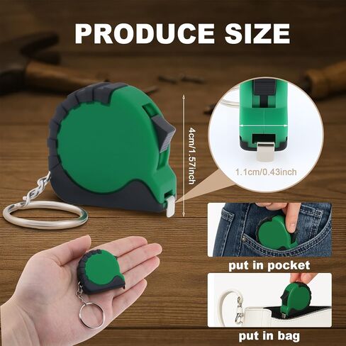 24 Pieces Mini Tape Measure Keychains 3 ft Small Retractable Measuring Tape with Lock Pocket Portable Measurement Tape Bulk for Construction Party Favors Birthday Gift in Saudi Arabia
