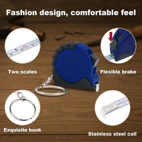 24 Pieces Mini Tape Measure Keychains 3 ft Small Retractable Measuring Tape with Lock Pocket Portable Measurement Tape Bulk for Construction Party Favors Birthday Gift in Saudi Arabia