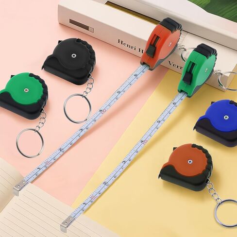 24 Pieces Mini Tape Measure Keychains 3 ft Small Retractable Measuring Tape with Lock Pocket Portable Measurement Tape Bulk for Construction Party Favors Birthday Gift in Saudi Arabia