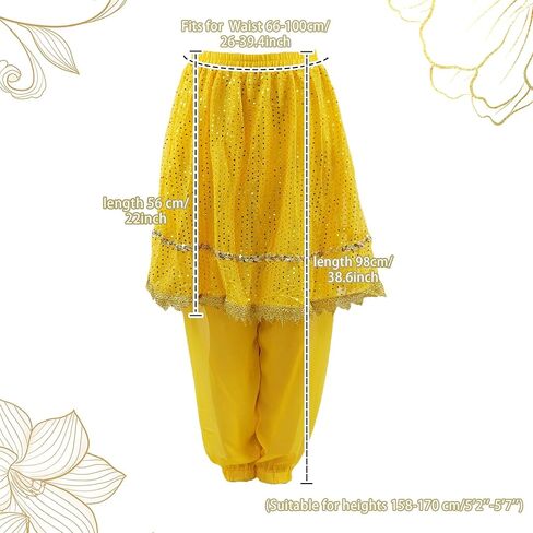 MUNAFIE Belly Dance Pants and Skirt for Fancy Dress Party Outfit Comfortable and Stylish Dancewear for Women Blue in Kuwait