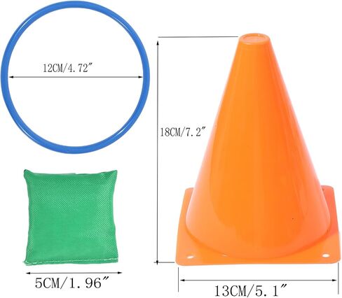 42 PCS 3-in-1 ألعاب الكرنفال مجموعة مخاريط بلاستيكية ملونة رنين إرم مجموعة كومبو مجموعة ألعاب كرنفال في الهواء الطلق كيس فول كيس للأطفال البالغين حفلة عيد ميلاد في الهواء الطلق ألعاب الرمي في الهواء الطلق in Saudi Arabia