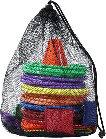 42 PCS 3-in-1 ألعاب الكرنفال مجموعة مخاريط بلاستيكية ملونة رنين إرم مجموعة كومبو مجموعة ألعاب كرنفال في الهواء الطلق كيس فول كيس للأطفال البالغين حفلة عيد ميلاد في الهواء الطلق ألعاب الرمي في الهواء الطلق in Saudi Arabia