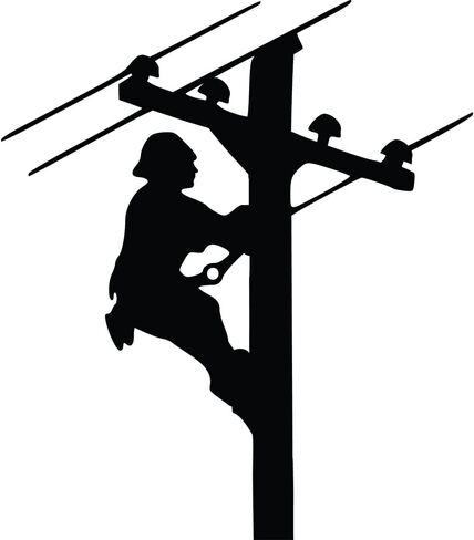 Lineman Fixer Electrician 1 (White) (Set Of 2) Premium Waterproof Vinyl Decal Stickers For Laptop Phone Accessory Helmet Car Window Bumper Mug Tuber Cup Door Wall Decoration in Kuwait