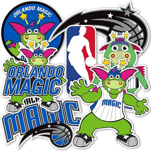 Desert Cactus Orlando Magic NBA مرخص رسميًا ملصقات فينيل شارات محمول زجاجة ماء القرص (Type 2-Mascot) in Kuwait