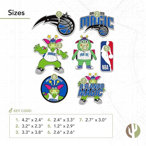 Desert Cactus Orlando Magic NBA مرخص رسميًا ملصقات فينيل شارات محمول زجاجة ماء القرص (Type 2-Mascot) in Kuwait