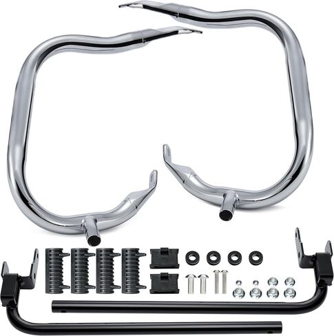 Mokitdora 2023-2025 Street Glide Road Glide Glide Saddlebag Guard Bars Bars 1.25 "Harley flhxse fltrxse flhx fltrx fltrxstse mount bracket round ، black in Saudi Arabia