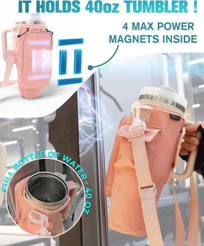 Magnetic Gym Bag for Stanley Cup, 30 & 40 oz Stanley Carrier with Strap, Magnetic Water Bottle Holder for Women & Men, Cool Gym Stuff, Compatible with Simple Modern in Saudi Arabia