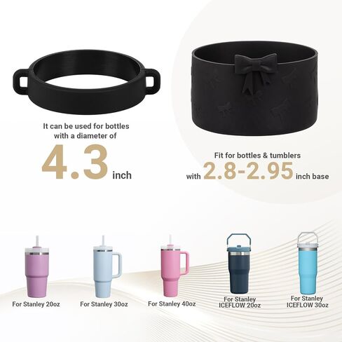 7Pcs Pink Stanley Cup Accessories Set - Bow Straw Topper, Cute Bow Charm, Silicone Boot with Bow Design, Water Bottle Handle Strap and Letter Sticker for Cups Tumbler 40Oz 30Oz 20Oz M in Saudi Arabia