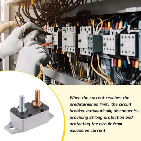 DMiotech 1 Set 12-24V 25A Circuit Breaker,Auto Resettable Stud Type Overload Protector Switch Fuse Holder with Cover and Screws for Boat Rv Car Audio Speaker in Saudi Arabia