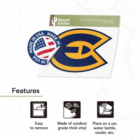 Desert Cactus University of Wisconsin Eau Claire UWEC Blugolds Vinyl Decal Laptop Water Bottle Car Scrapbook Sticker (IND 00001) in Saudi Arabia