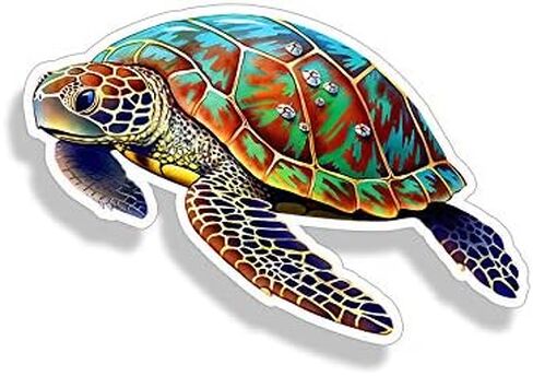 Sea Turtle Sticker Full Color Car Window Bumper Decal Custom Printed Ocean Beach Sea Animal Life Graphic in Saudi Arabia
