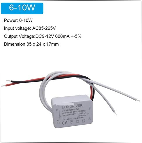 1PCS DC12V إلى 85-265V LED مزود الطاقة LED Dirver 12W 24W 48W 60W 72W محول إضاءة محول لضوء سقف LED (6-10W 600MA) in Saudi Arabia