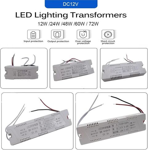 1PCS DC12V إلى 85-265V LED مزود الطاقة LED Dirver 12W 24W 48W 60W 72W محول إضاءة محول لضوء سقف LED (6-10W 600MA) in Saudi Arabia