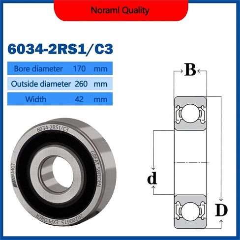 1PCS Bearing 6034 6034-2RS 6034-2Z 6034-2ZN 6034NR 6034-2RSNR Deep Groove Ball Bearing(6034N-2RSP5C3) in Saudi Arabia