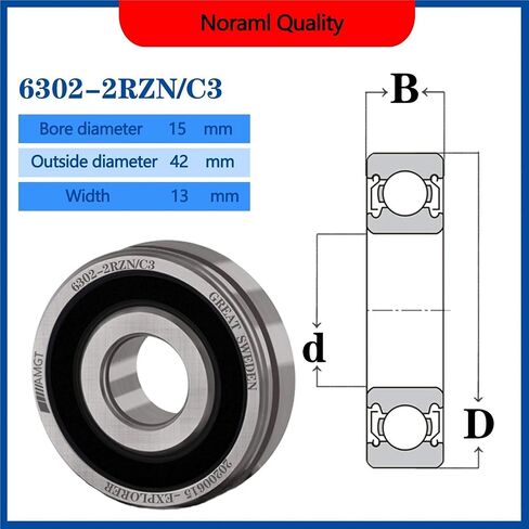 1Pcs Bearing 6302 6302-2RS 6302-2Z 6302-2ZN 6302NR 6302-2RSNR Deep Groove Ball Bearing(6302C3) in Saudi Arabia