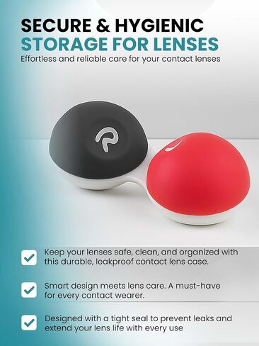 SPORTS WORLD VISION Contact Lens Travel Storage Flat Cases Soft Grip Bulk Buy Box Screw Top Marked R & L | 1 Pcs Per Order in Kuwait